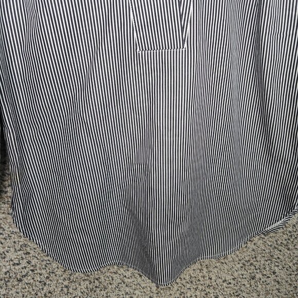 Talbots Top Womens XS Black Oversized Striped‎ V Neck Long Sleeve Blouse - Picture 5 of 7